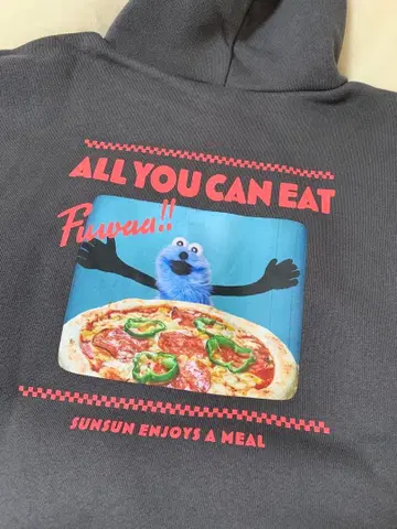 퍼펫 스 GU 헤비 웨이트 후드 맨투맨 그레이