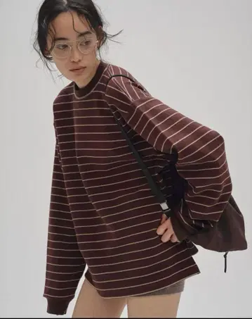 미사용 새상품 todayful Border Long T-shirts 초코