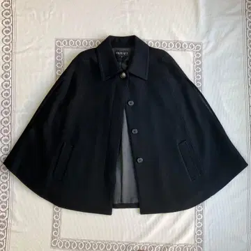 INDIVI 판초 코트 케이프 울 S 블랙