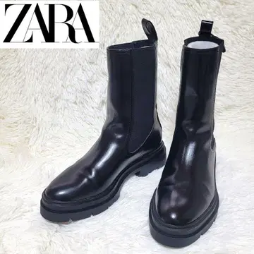 새상품급 ZARA 자라 사이드 고어 부츠 트랙 밑창 통굽 23.5