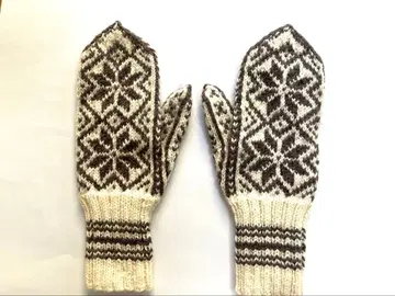 북유럽 뜨개질 미튼 눈꽃 핀란드제