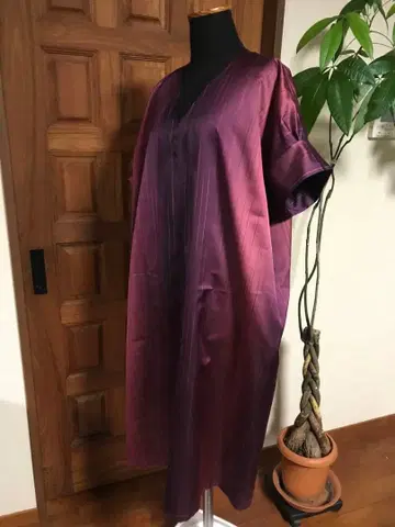 어른 귀여운 핸드메이드 원피스 벌룬 롱 소매  미사용 실크 옷감