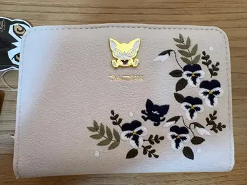 와치필드 베베다얀 접이식 지갑 꽃 자수 제비꽃 아이보리 미사용