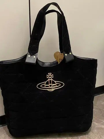 비건 퀼팅 토트백 블랙