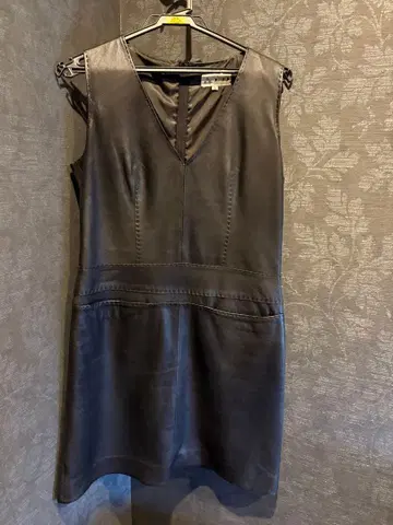 가죽 오버롤 스커트 S