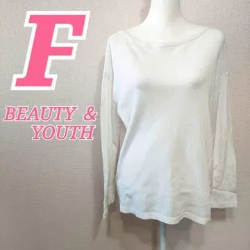 뷰티 앤 유스 긴팔 메쉬 티셔츠 화이트 F 봄/여름