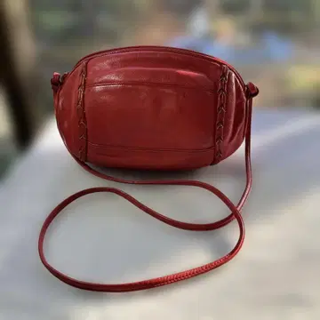 긴자 카네마츠 빨간색 뜨개질 디자인 숄더백