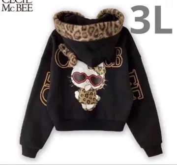 아베일 키티 세실 맥비 후드티 3L 아베일 레오파드 무늬 키티