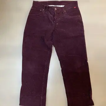 ANACHRONORM 버건디 크롭 코듀로이 팬츠