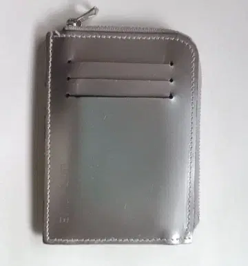 OURHOME 슬림 가죽 미디엄 지갑 실버