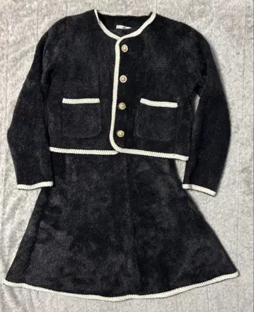 WILLSELECTION 블레이드 장식 페더얀 자켓 원피스 블랙