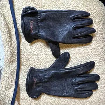 schott 샷 천연 가죽 그로브 블랙 거의 미사용