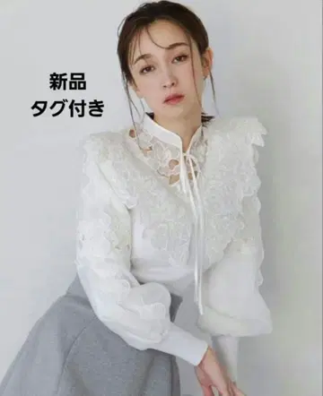 SNIDEL 레이스 스칼라 니트 풀오버 택 포함 새상품