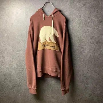 빈티지 후드티 빅 사이즈 브라운 애니멀 빅 루즈