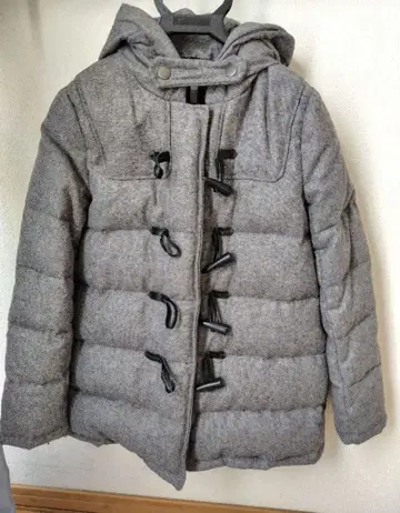 더플 다운 코트 후드 부착