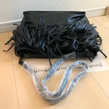 2way AT 아츠로 타야마 백 블랙 택 포함 프린지 핸드