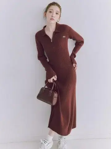 SNIDELl x LACOSTE 스키퍼 리브 니트 원피스