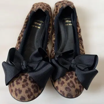 레이빔스 레오파드 무늬 플랫슈즈 24.5cm