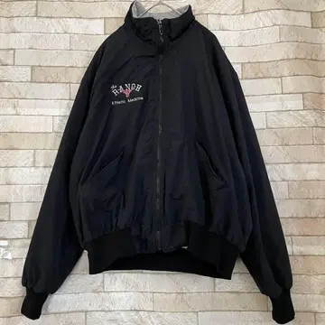 De LONG USA제 나일론 자켓 안감 플리스 자수 블랙 L