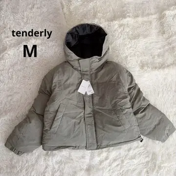 미사용 새상품 택 포함 tenderly 충전솜 블루종 아우터 숏 기장 M
