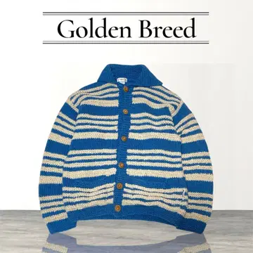70s 빈티지 골든 브리드 울 100% 보더 니트 M
