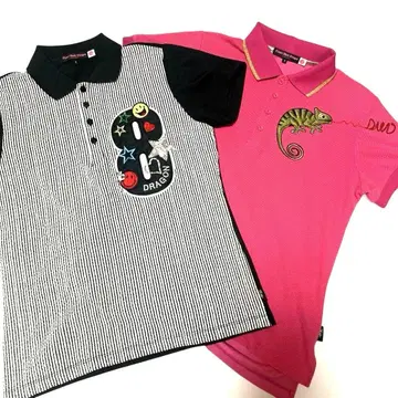 [새상품급] 댄스 위드 드래곤 골프웨어 여성용 피케 셔츠 2세트