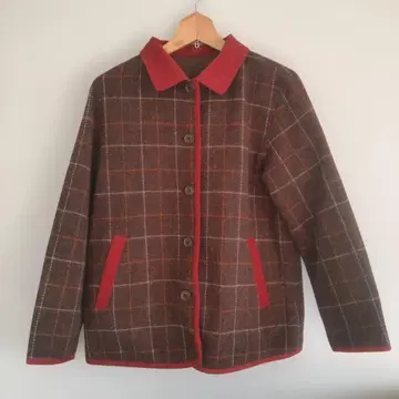 새상품급 리버서블 McGREGOR 체크 울 100 무지 퀼팅