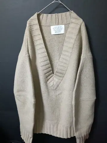 FRECKLE SEOUL 베이지 V넥 오버사이즈 스웨터 XL