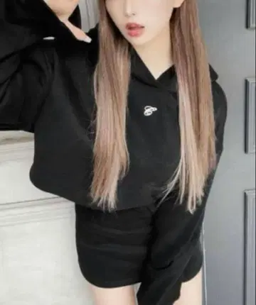 cherimi 후디 스커트 셋업 블랙 셰리미