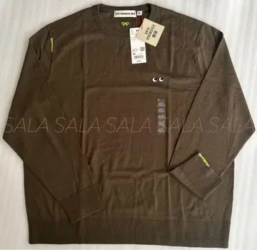 택 포함 미사용 새상품 유니클로 메리노 크루넥 스웨터 3XL 올리브