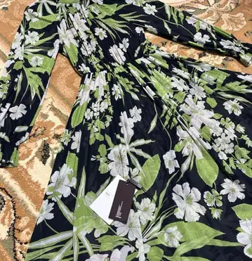 더블 스탠다드 클로징 Sov 쉬폰 프린트 스커트 36