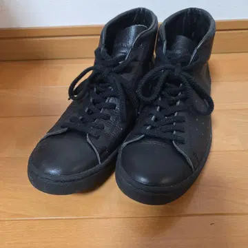 PATRICK 블랙 가죽 하이컷 스니커즈 37