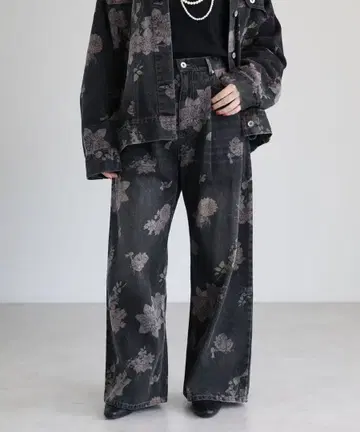 SUGAR SPOON 플라워pt 데님 팬츠