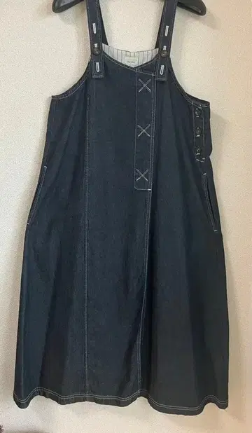 GouziGouzi 구지구지 데님 롱 원피스 오버롤 스커트