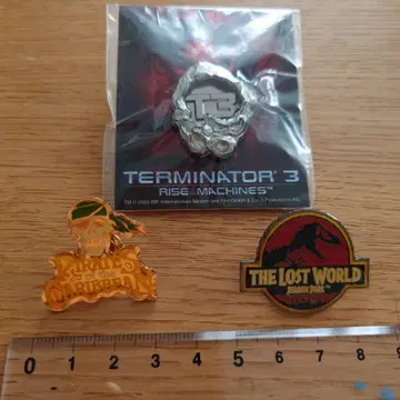 터미네이터 3 파이리츠 오브 카리비안 쥬라기 핀 배지 3개 세트
