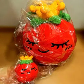 왕자 토마토 봉제 인형 대소 2개 세트