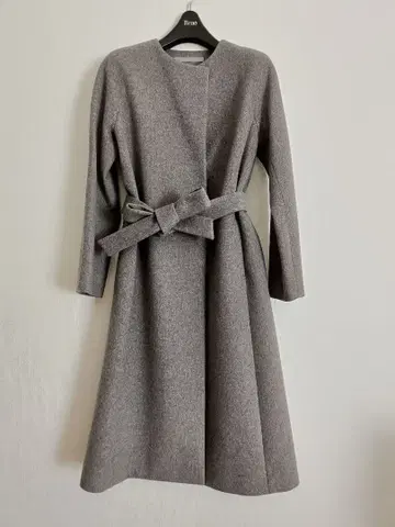 띠어리 럭스 그레이 노카라 울 코트