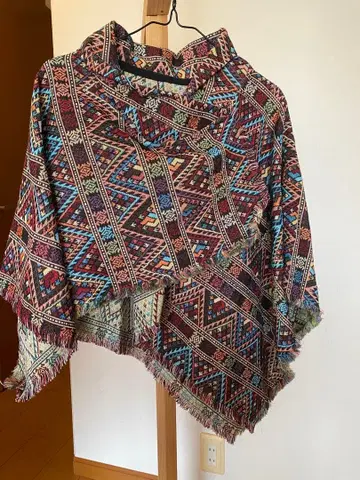 에스닉 키림 패턴 판초