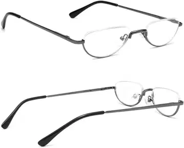 여성용 리딩 글라스 초경량 하프림 블랙 2개 +1.0