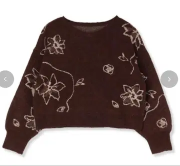 tal. by yumi 시마무라 꽃무늬 자카드 니트 풀오버 S