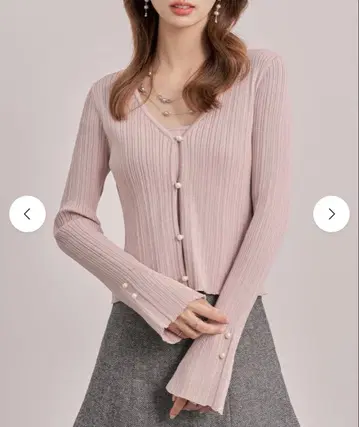 [ 택 포함 새상품 ] 레이어드 랜덤 리브 편직 니트탑