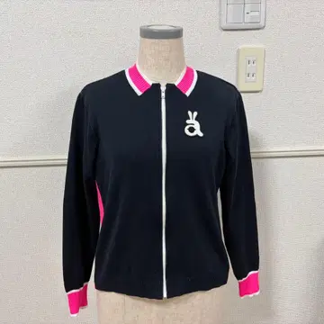 알치비오 골프 여성 의류 풀 집업 니트 긴팔 네이비 사이즈 M