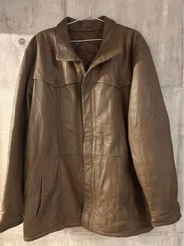 브라운 가죽 캐주얼 자켓 골동품 빈티지 가죽