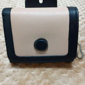 JILLSTUART 천연 가죽 접이식 지갑 베이지