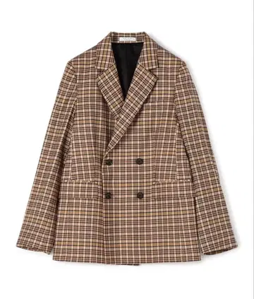 MACPHEE 체크 울 스트레치 더블 브레스트 자켓