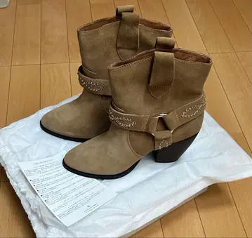 나노 유니버스 웨스턴 힐 숏부츠 천연 가죽 스웨이드 37 L