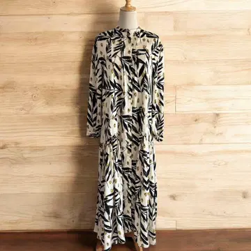 relume 보타니컬 프린트 원피스 롱 기장 노카라 꽃무늬