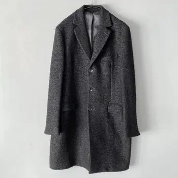 hevo 체스터 코트 50 이보 모헤어 울 블랙 네이비 L