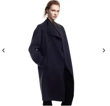 +j 플러스제이 유니클로 캐시미어 블렌드 노카라 코트 S 블랙