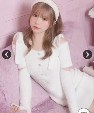 미셸 마카롱 니트 원피스 화이트